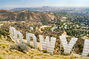 hollywood sign from behind