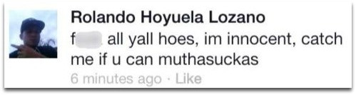 Rolando taunt on Facebook