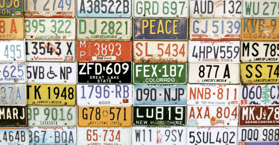 License plates. Image courtesy of Shutterstock.