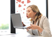 Image of online dating woman, courtesy of Shutterstock