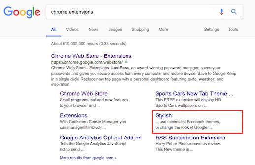 Stylish in Google search