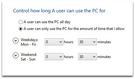 Time control - Windows 8
