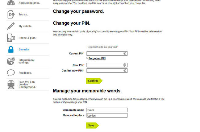 Three UK data breach screenshot of other customer's details