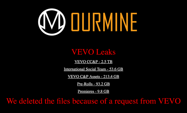 Vevo got Hacked by OurMine, 3.12TB Data Leaked - Cyber Kendra
