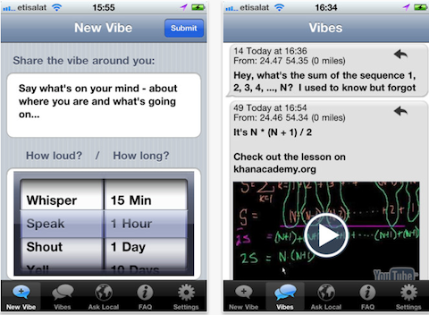 Vibe app screengrab, credit Zami from iTunes