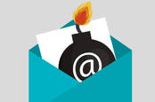 Illustration of a bomb in an email