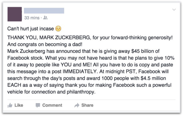 facebook hoax