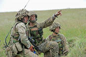 Newly passed out 2Lts from 6 RIFLES on Salisbury Plain Training Area. Crown copyright, 2013