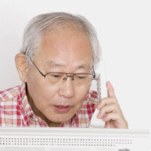 Image of elderly man on phone courtesy of Shutterstock